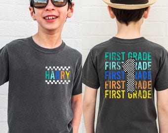 Custom Boys First Grade Shirt Comfort Colors Back To School Shirt 1st Grade First Day School Shirt Personalized School Shirt Toddler Shirt