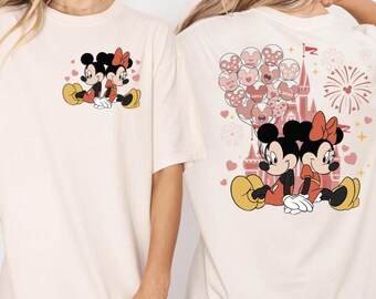 Disney Valentine's Day Shirt Mickey Minnie Happiest Place On Earth Castle Sweatshirt Disney Lovers Shirt Disney Valentine's Day Kids Shirt