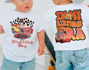 Custom Disney Cars Birthday Boy Shirt Lightning McQueen Birthday Shirt Personalized Jersey Birthday Tee Kids Birthday Party Comfort Colors