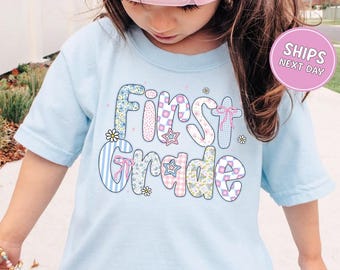 FIRST GRADE Shirt Back To School Shirt For Girls Happy First Day of School Shirt 1st Grade Back to School Shirt Teacher Back To School Shirt