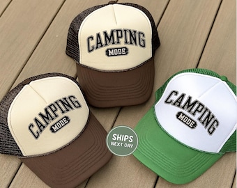 Camping Mode Foam Trucker Hat Camping Crew Cap Unisex Foam Trucker Hat Camping Mode Caps Gift For Camping Hat Camping Cap Group Camp Hats