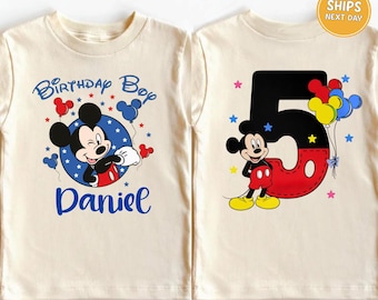Custom Disney Birthday Shirt Mickey Mouse Birthday Boy Shirt Personalized Birthday Shirt Kids Birthday Party Disneyland Birthday Trip Shirt