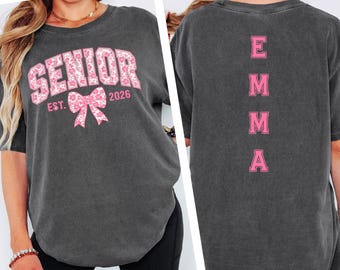 Custom Senior 2026 Shirt Floral Personalized Senior Shirt Class Of 2026 Tee 2026 Graduate Shirt High School Senior Graduation Back To School