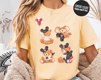 Disney Mickey Mouse Shirt Mickey Teddy Bear Comfort Colors® Shirt Disney Sweatshirt Disney Tee Disney Vacation Matching Trip Tee Disneyland