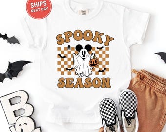Disney Mickey Halloween Shirt Kids Mickey Ghost Halloween Sweatshirt Disney Spooky Shirt Toddler Halloween Shirt Comfort Colors Disneyland