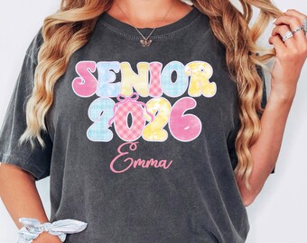 Custom Senior 2026 Shirt Floral Personalized Senior Shirt Class Of 2026 Tee 2026 Graduate Shirt High School Senior Graduation Back To School