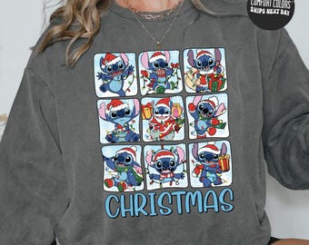Disney Stitch Christmas Comfort Colors® Shirt Disney Stitch Shirt Matching Christmas Family Disney Trip Shirt Lilo And Stitch Christmas Gift