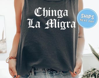 Anti ICE Tank Top Abolish ICE Comfort Colors® Tank Top Chinga La Migra Tank Top Liberal Resistance F*ck ICE Pro Immigration Anti Trump Maga