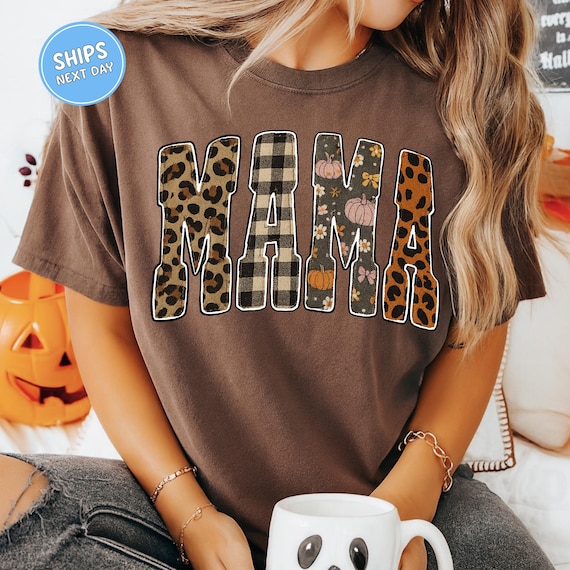 Halloween Mama Shirt Fall Retro Mom Tee Halloween Shirt Spooky Shirt Halloween Long Sleeve Comfort Colors Shirt Spooky Season Shirt Gift Mom