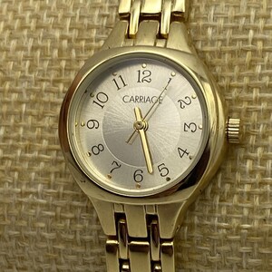Vintage Cairrage Gold Tone Link Damenuhr von Timed