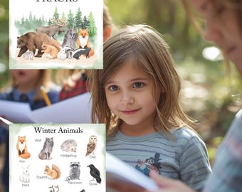 Nature Study Winter Animal learn tracking Forest School Reggio Emilia inspired homeschool unit for children education learning curriculum