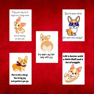 Corgis Hund Geburtstagskarte - Druckbare PDF Bundle Pack - Set mit 5 digitalen Downloads