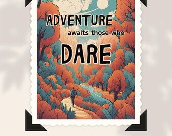 Adventure Awaits Art Print | Inspirational Travel Quote (Digital Download)