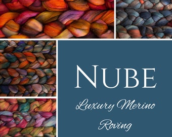 Hand Dyed Malabrigo Nube Wool Roving for Hand Spinning | Merino Wool Braid