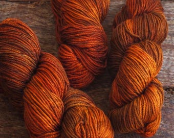 Burnt Orange Rust Worsted Yarn | Malabrigo Rios Volcan Merino