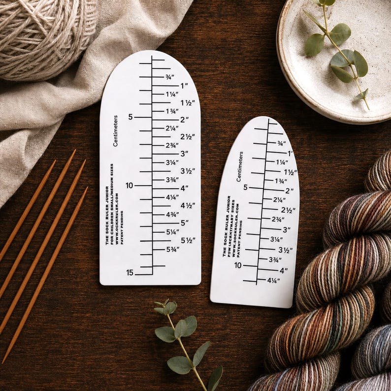The Sock Ruler for Knitting Socks - Sizes Infant to Adult, Accurate ...