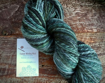 Aqua handspun chunky merino wool yarn