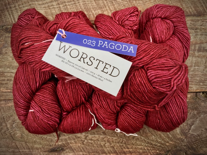 Malabrigo Worsted Wool Yarn Soft Merino, Crochet yarn gift for crafter Pagoda