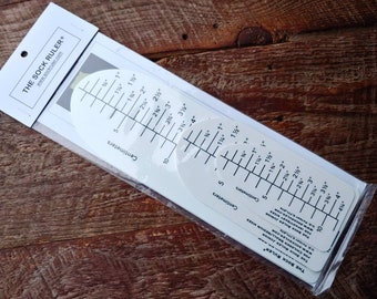 Sock Ruler for Knitters - Sizes Infant to Adult, Perfect Gift for Knitters