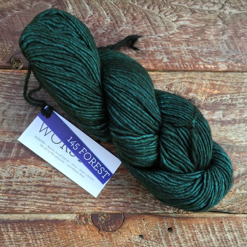 Malabrigo Worsted Wool Yarn Soft Merino, Crochet yarn gift for crafter Forest