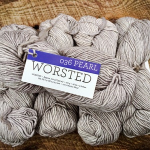 Malabrigo Worsted Wool Yarn Soft Merino, Crochet yarn gift for crafter Pearl