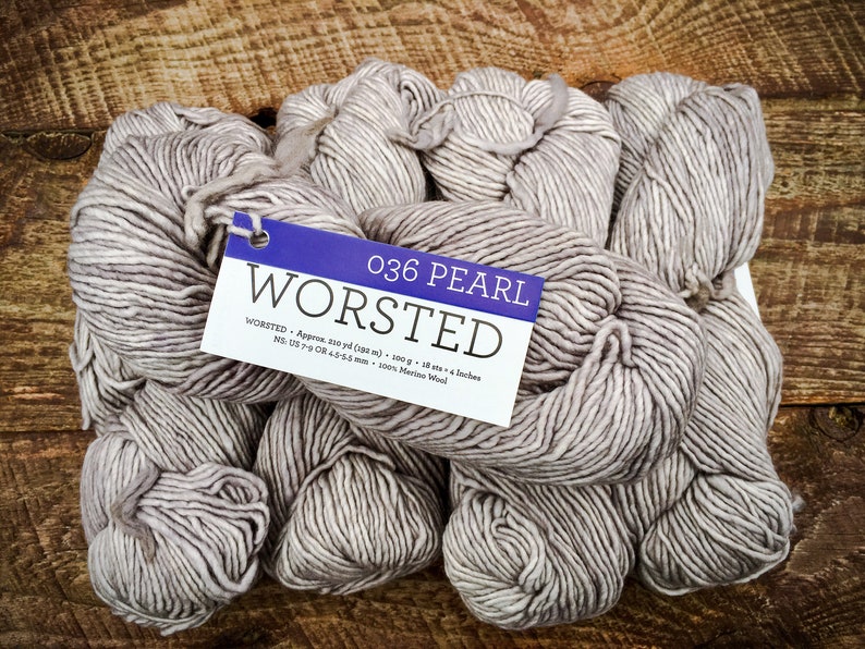 Malabrigo Worsted Wool Yarn Soft Merino, Crochet yarn gift for crafter Pearl