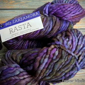 Malabrigo Rasta - Ultra Soft Super Bulky Merino Wool Yarn (150g/90yds) | Hand Dyed 863 - Zarzamora