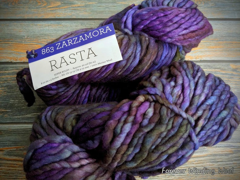Malabrigo Rasta - Ultra Soft Super Bulky Merino Wool Yarn (150g/90yds) | Hand Dyed 863 - Zarzamora