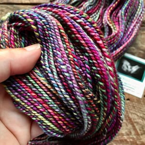 Rainbow Fiesta Handspun Merino Wool Yarn, Light Worsted Weight