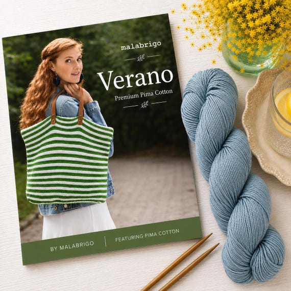 Malabrigo Verano Pima Cotton Yarn - Hand Dyed DK Weight for Summer Knitting & Crochet - Soft Luxury Vegan Fiber