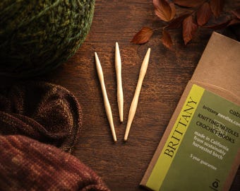 Brittany Birch Wood Cable Needles, 3-Piece Handcrafted Knitting Notions