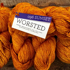 Malabrigo Worsted Wool Yarn Soft Merino, Crochet yarn gift for crafter Sunset