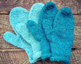 Wool mittens for women fits medium