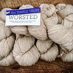 Malabrigo Worsted Wool Yarn Soft Merino, Crochet yarn gift for crafter Simply Taupe