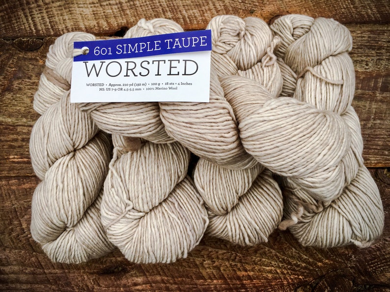 Malabrigo Worsted Wool Yarn Soft Merino, Crochet yarn gift for crafter Simply Taupe