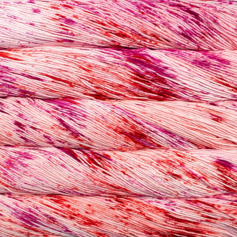 Hilo de algodón Pima Malabrigo Verano - Teñido a mano, grosor DK, ideal para tejer y hacer ganchillo en verano - Fibra vegana suave y lujosa Cotton Candy