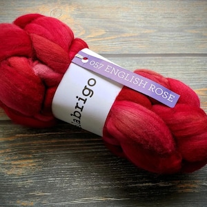 Malabrigo Nube Merino Wool Roving: English Rose Hand-Dyed Fiber Art
