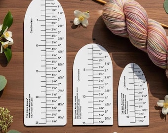 The Sock Ruler for Knitting Socks - Sizes Infant to Adult, Accurate & Portable, Toe Up or Top Down Sock Gauge