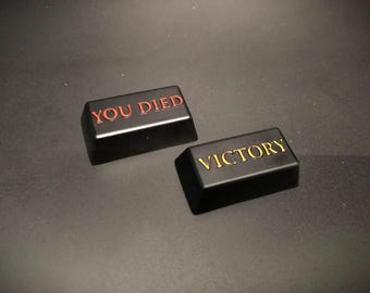 Teclas de homenaje a Elden Ring: pantallas icónicas de muerte y victoria, hechas a mano por artesanos para teclados de juegos, Dark Souls único, regalo para fans de los juegos de rol.