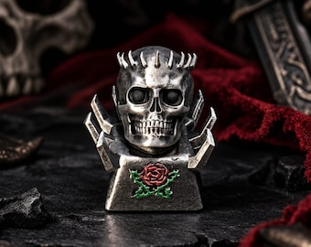 Skull Knight Keycap, Dark Fantasy Artisan Keycap, Handmade Resin Keycap for Mechanical Keyboard
