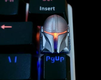 Teclas artesanales Mando Helmet, Tecla personalizada, Barra espaciadora personalizada, Tecla de personaje, Teclas Cherry MX, Tecla de resina, Regalo/hecho a mano, Keyboad