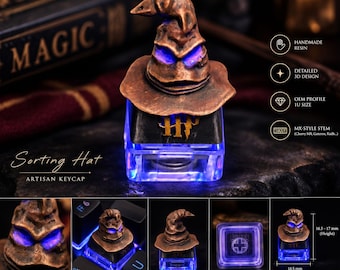 Sorting Hat Keycap, Wizard Hat Artisan Keycap, Handmade Resin Keycap for Mechanical Keyboard