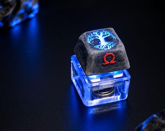 Yggdrasil Keycap, Norse Tree of Life Artisan Keycap, Viking Mythology Handmade Resin Keycap