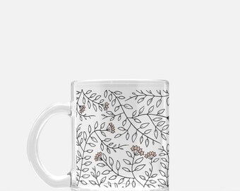 Glass Mug, Hoya Carnosa, Hoya Lover Gift, Hoya Coffee Mug, Glass Coffee Mug, Gardener Gift, Hoya Head