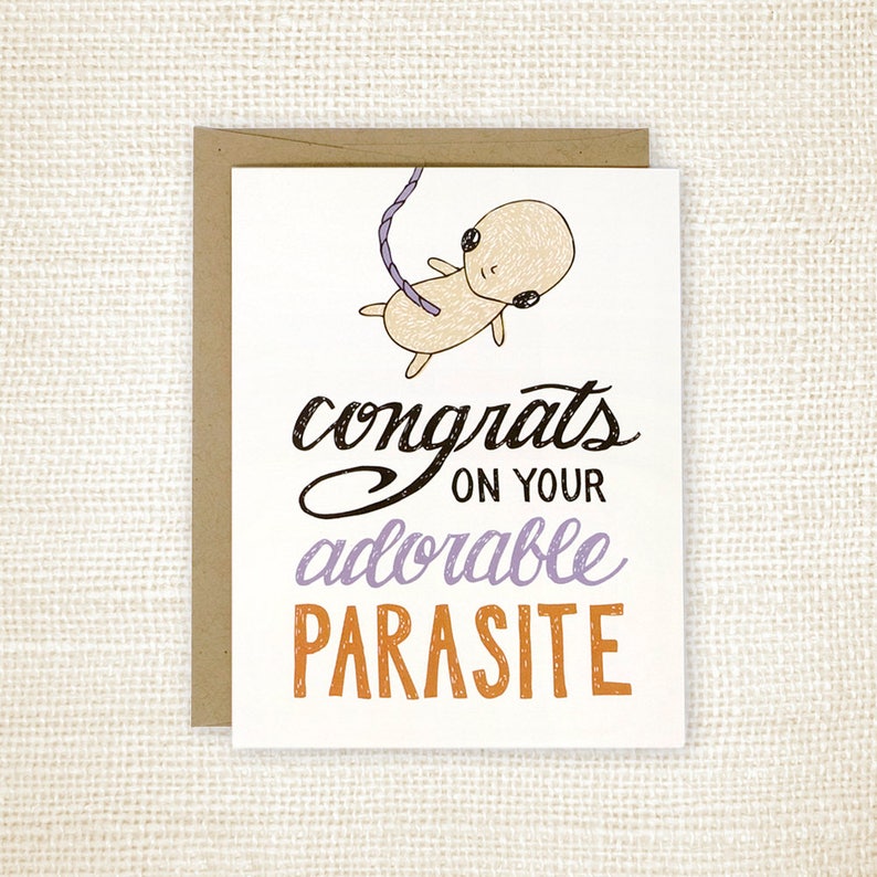Funny New Baby Card Pregnancy Card Congratulations Baby Etsy