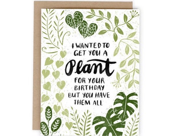 Funny Plant Birthday Card for Plant Lover
