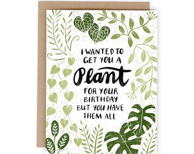 Funny Birthday Card Plant Birthday Card Birthday Card for Plant Lover