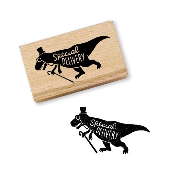 Rubber Stamp - T-Rex Special Delivery