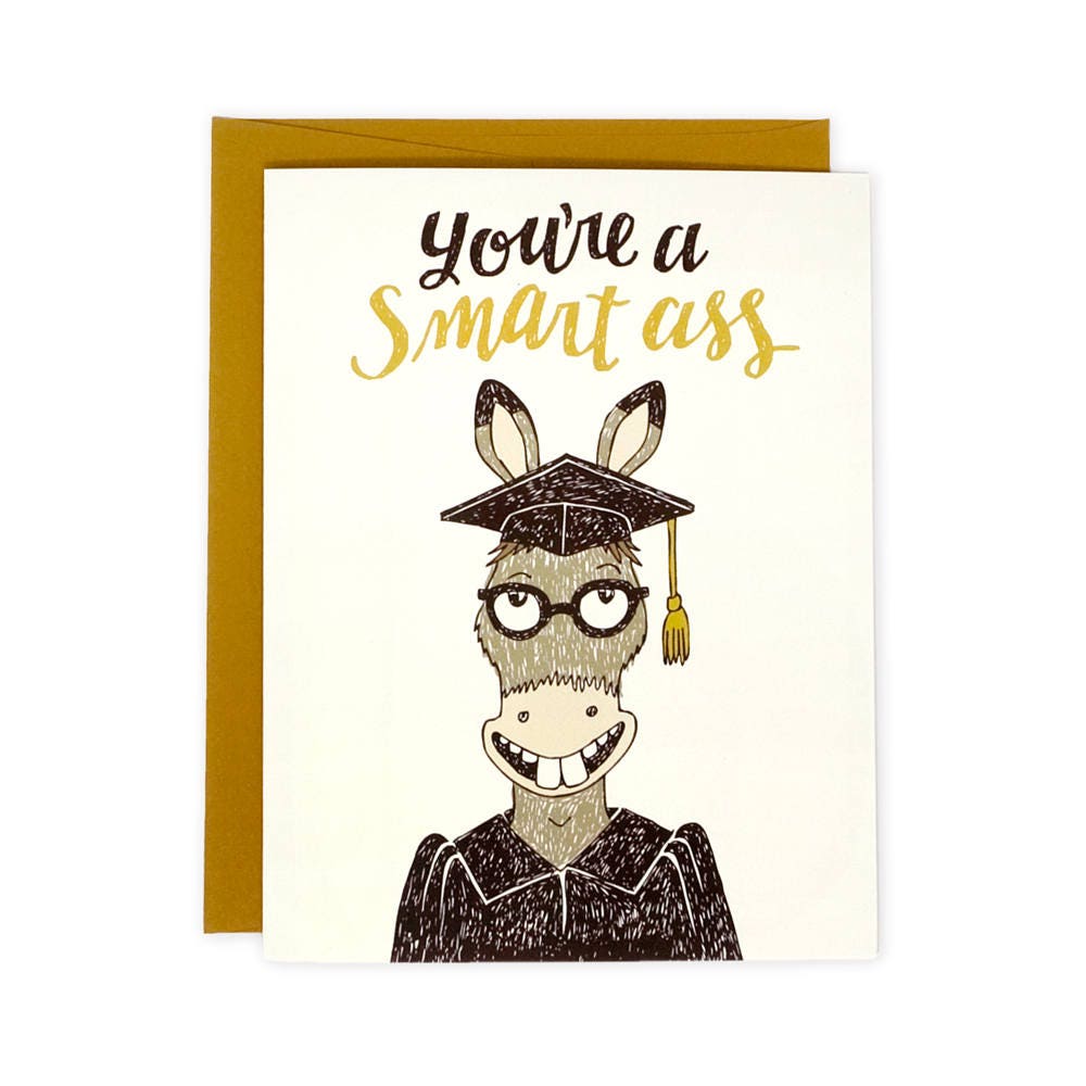 Funny Graduation Card Smart Ass | Etsy