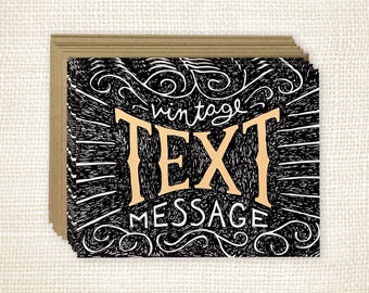 Boxed Card Set of 8 - Vintage Text Message